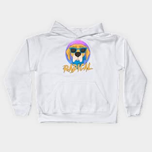 Radical Dog With Sunglasses Design, funny dog lover Kids Hoodie